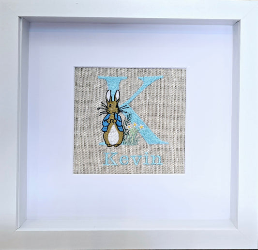 Customised Peter Rabbit monogram picture